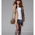 Fashion Winter Jacket Girl Long Sleeve Knit Fur Hooded Sweater Coat